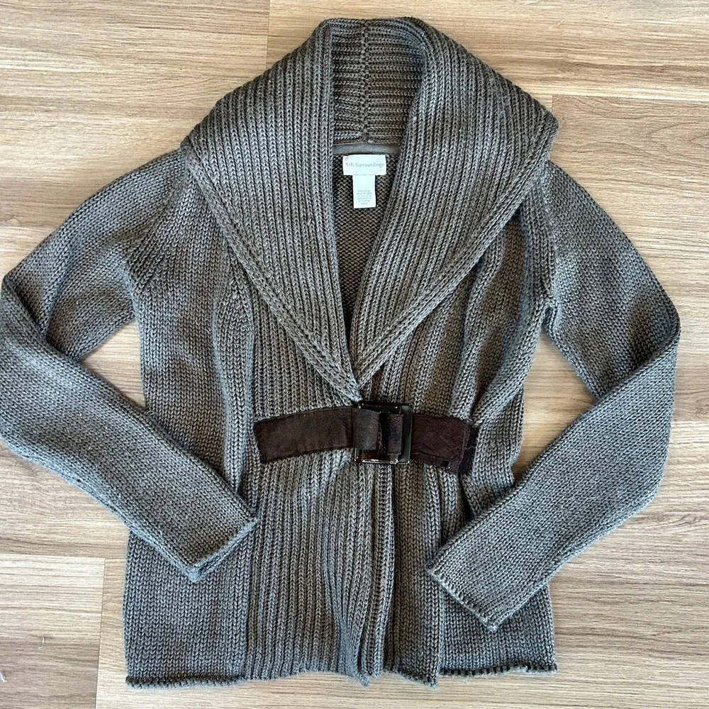 Soft Surroundings County Weekend Sweater Small Brown